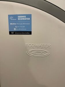 Graphite EcoWater water softener installed on a domestic water system