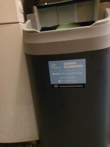 EcoWater softener connected to the water system of a detached house