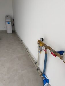 EcoWater softener connected to the water system of a detached house