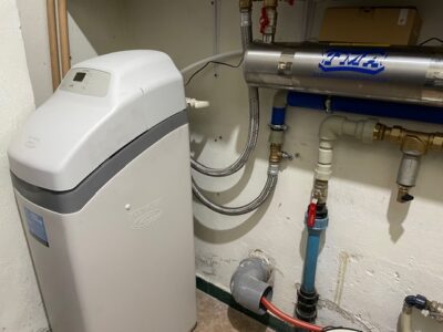 EcoWater softener connected to the water system of a detached house