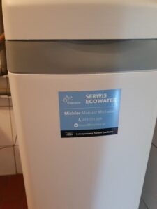 Water filter and EcoWater softener installed in a utility room